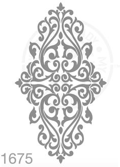 the stencil is shown in grey and has an ornate design on it's side