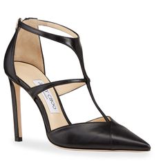 Jimmy Choo 100mm Saoni T-Strap Zip Pumps Black 9.5 Brand New In Box Msrp $795 Plus Tax Includes Everything, Box, Dustbag, Papers. Authenticity No Trades No Low Ball Offers * Jimmy Choo 100mm "Saoni" Leather Pumps. * 4" Stiletto Heel. * Pointed Toe. * T-Strap. * Crossover Strap At Mid-Vamp. * Back Zip Eases Dress. * Goat Leather Lining. * Calf Leather Sole. * Made In Italy. Formal T-strap Heels With Removable Insole, Chic 4-inch T-strap Heels, Formal T-strap Heels With Branded Heel Counter, Elegant T-strap Heels With Sculpted Heel, Elegant T-strap Heels With Branded Heel Counter, Evening T-strap Heels With 4-inch Heel, T-strap Heels With Heel Loop For Formal Occasions, Elegant T-strap Heels With Removable Insole, Elegant T-strap Heels With Heel Loop