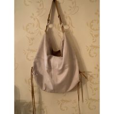 Berge 100% Leather Stunning Hobo Handbag Height - 16" Width - 19" Drop Strap - 14 Beautiful Handbag Small Flaws Otherwise In Excellent Condition Leather-handled Hobo Bag For Errands, Leather-handled Hobo Pouch Bag For Errands, Leather Hobo Bag With Adjustable Strap For Errands, White Double Handle Hobo Bag With Leather Handles, Beige Leather Hobo Bag With Handle Drop, Leather Hobo Bag With Adjustable Strap For Shopping, White Crossbody Hobo Bag With Leather Handles, White Leather Hobo Shoulder Bag, Leather Handles Hobo Shoulder Bag For Errands