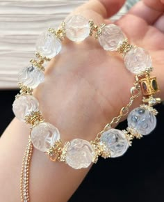 Material:Rock Quartz beads   quantity: one strand  6mm approx 29 pcs one strands 7mm approx25 pcs one strands 8mm approx 22 pcs one strands 9mm approx 21pcs one strands 10mm approx 19 pcs one strands 11mm approx 18pcs one strands 12mm approx 16 pcs one strands 13mm approx 16 pcs one strands 14mm approx 15 pcs one strands 15mm approx 14pcs one strands 16mm approx 14 pcs one strands 17mm approx 13pcs one strands 18mm approx 13pcs one strands 19mm approx 12pcs one strands 20mm approx 12pcs one strands PLEASE NOTE: 1.Due to lighting effects, monitor's brightness/contrast settings etc, there could be some slight differences in the color tone of the pictures and the actual item. 2.Each piece of natural crystal is unique, the imperfections add natural characters to them. There might be small blem Crystal Bracelets Diy, Nine Tailed Fox, Diy Jewelry Unique, Bracelets Design, Beads Bracelet Design, Natural Rock, Creating Jewelry, Quartz Beads, Bead Bracelets