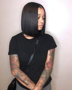 Bob Quick Weave Hairstyles Middle Part, Middle Part Quick Weave Bob, Middle Part Bob Quick Weave, Bob Sew In Weave, Sew In Bob, Sew In Bob Hairstyles, Middle Part Bob, Human Lace Front Wigs, Hair Short Bob