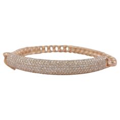 Stunning 18kt rose gold bracelet with 2.46ct diamonds Diamonds: Brilliant cut diamonds together 2.46ct Material: 18kt rose gold Total weight: 32.4 gram / 1.145 oz / 20.9 dwt Measurements: The bracelet is 18cm long so it will max fit a 18cm wrist Gold Arm Band, Modern Bracelets, Gold Armband, Rose Gold Bracelet, Brilliant Cut Diamond, Arm Band, Or Rose, Diamond Cuts, Gold Bracelet