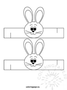 an easter bunny mask is shown in the shape of a pencil box with two faces on it