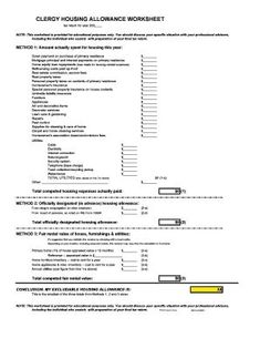 a form that has been placed on top of a paper with the words, clergy housing alliance