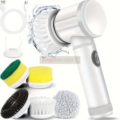 the electric hair dryer is being used by many different types of cleaning products and accessories