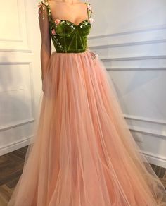 Prom Dress Tulle, A Line Prom Dress, Prom Dresses Sleeveless, Unique Prom Dresses, Dress Tulle, A Line Prom Dresses, Beauty Dress, Green Prom Dress, Tulle Prom Dress