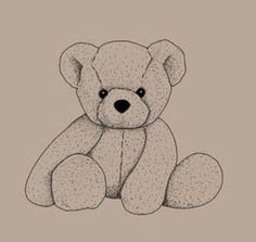 a drawing of a teddy bear sitting down