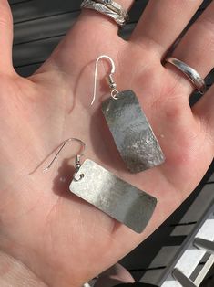 Handcrafted One-of-a-kind 925 Sterling Silver Hammered Texture Earrings - Etsy Hammered Silver, Earrings Etsy, My Jewellery, Jewelry Earrings Dangle, Etsy Earrings, Dangle Drop Earrings, Dangle Earrings, Jewelry Earrings, 925 Sterling Silver