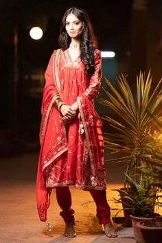 Shop for Leela by A Chanderi Gota Embroidered Kurta Set for Women Online at Aza Fashions Designer Wear Red Dupatta With Dabka Work, Designer Red Dupatta With Dabka Work, Red Dupatta With Dabka Work For Designer Wear, Red Slub Silk Unstitched Suit With Resham Embroidery, Slub Silk Salwar Kameez With Zari Work For Puja, Red Slub Silk Unstitched Suit For Festivals, Designer Anarkali Unstitched Suit In Red, Red Slub Silk Unstitched Suit For Navratri, Red Anarkali Designer Unstitched Suit