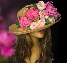 Summer floral hat women Sun hat with flowers Floral Sun Hat women Hat Flower, Rose Hat, Summer Hats Beach, Summer Straw Hat, Summer Hats For Women, Flower Hat, Floral Hat, Hat Summer, Floral Headpiece