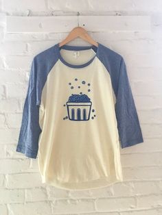 Blueberry Shirt Raglan Shirt Gardening Gift Screen Printed | Etsy Cotton Raglan Sleeve T-shirt With Screen Print, Basket Of Blueberries, Blueberry Shirt, Gardening Gift, Screen Printing Shirts, Raglan Shirt, Raglan Shirts, Blue Berry Muffins, Blue Tshirt