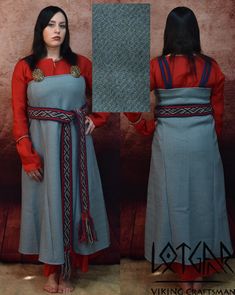 Viking woman woolen apron dress Viking Apron Dress, Long Linen Shirt, Costume Viking, Viking Garb, Viking Woman, Apron Dress, Dress Clothes For Women, Linen Shirt, Traditional Outfits