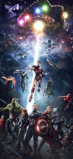 the avengers movie poster with many different characters