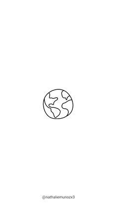 an outline drawing of the earth on a white background