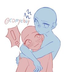 an alien hugging another character with the caption commeby above it's head