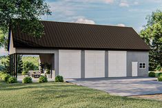 a two car garage is shown in this rendering