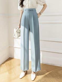 SPECIFICATIONS Pant Style: Wide Leg Pants Material: Polyester Length: Full Length Gender: WOMEN Closure Type: Zipper Fly Size S:Waist:64cm,Hips:88cm,Length:92cm M:Waist:68cm,Hips:92cm,Length:93cm L:Waist:72cm,Hips:96cm,Length:94cm XL:Waist:76cm,Hips:100cm,Length:95cm Notes: the Error within 3 cm due to manual measurement(Unit: 1 inch = 2.54 cm, 1 cm = 0.39 inch) Non-stretch Summer Dress Pants For Office, High-waisted Summer Office Pantsuit, High Waist Summer Pantsuit For Office, Summer High Waist Office Pantsuit, Fitted Summer Office Bottoms, Fitted Office Lady Bottoms For Summer, High Waist Spring Bottoms For Office, Full Length Pants With Pockets For Office, Spring Office Lady Trousers