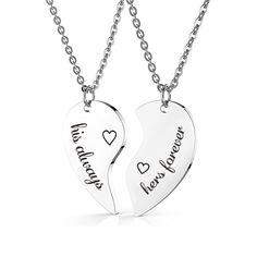 PRICES MAY VARY. 💕RAMESONL Stainless Steel Necklace him and her Couples Necklace Set💕 

Features:
Materila: The Materials is 316 L Stainless Steel,high polished finish,strong chains.Adjustable,fits for most people.
Wonderful for many occasions including Valentine's, birthday, wedding,engagement,anniversary,Christmas,mother's and party.
Perfect Jewelry Gifts:BFF friendship necklace gift is best friendship,best friends necklace for 2 girls,heart bff necklace for 2,stainless steel best friend nec Cute Couple Necklaces, Necklace For Couples, 2 Bff, Birthday Gifts For Couples, Best Friends Necklace, Relationship Anniversary, Couples Necklace, Long Distance Friendship Gifts, Warrior Necklace