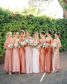 Napa Wedding Photographer (@willowandben) • Instagram photos and videos Light Pink Wedding Theme, Mix And Match Bridesmaid Dresses, Bridesmaid Dresses Pink, Peach Bridesmaid, Peach Bridesmaid Dresses, Light Pink Wedding, Pink Wedding Theme, Napa Wedding