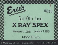 an old concert ticket for eric's 10th june xrayspex