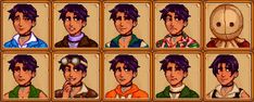 an image of some people in the style of video game avatars with different facial expressions