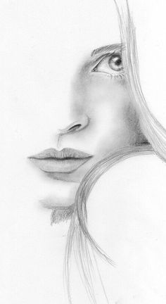 a pencil drawing of a woman's face