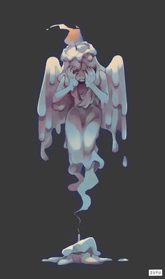 entry for Oct, a candle ghost by @ProSlacker Burning Reference, Ghost Characters Design, Ghost Art Reference, Ghost Creature, Candle Reference, Candle Oc Design, Fantasy Ghost, Cool Ghost, Candle Character