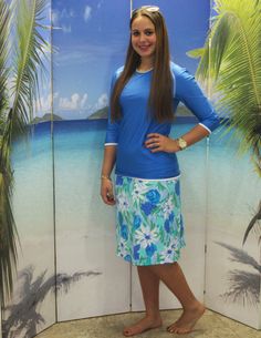 Ladies swim skirt style 2622 is perfect for a swim or stroll on a hot summer day at the beach, pool, or water park. All Aqua Modesta swimwear have UV ray protection and are rated at SPF 50+. Solid black, Paradise, Black floral, Batique Blue print, Sparkle blue, Sea flowers and Jade paisley print are available from sizes: xx-small though xx-large. Spiral dots is available from small through xx-large. For a complete look get the coordinating tops in black, jade and sailing blue style 2629 and styl Beach Season Swim Dress With Built-in Shorts, Beachwear Skirt With Built-in Shorts For Poolside, Beach Swim Dress With Built-in Shorts, Casual Skirted Swimwear, Beachwear Skirt With Built-in Shorts For Vacation, Blue Swim Skirt For Spring Pool Time, Blue Swim Skirt For Spring Pool Occasion, Fitted Beachwear Swimwear With Lined Skirt, Skirted Swimwear With Built-in Shorts For Poolside