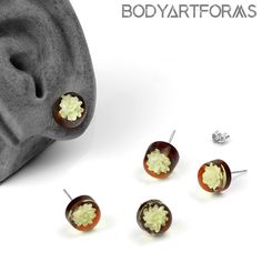 20g  (pair) Sold as a pair  Sterling Silver Cameo Earrings Studs, Body Gems, Love Earrings, Silver Butterfly, Natural Materials, Body Jewelry, Lotus, Amber, Gems