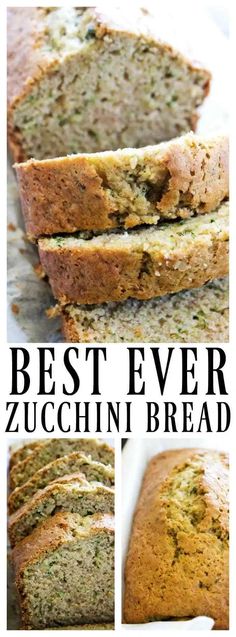 the best ever zucchini bread recipe is made with fresh zucchini bread