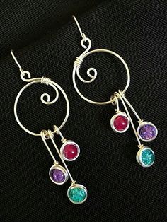 Wired Earrings, Wire Jewelry Rings, Wire Wrap Jewelry Designs, Wire Wrapped Jewelry Diy, Wire Jewelry Designs