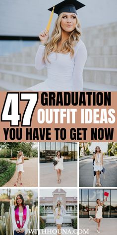 OMG!! These graduation outfits are taking my mind, and I can't seem to decide what graduation dress to get for my graduation photoshoot as they are all good. I can say these sexy graduation dresses are the best sellers, and everyone is obsessed over them. Doctor Graduation Outfit, Hs Graduation Dress, Grad Photo Dress, Midsize Graduation Outfit, Graduation Dress Under Gown, White Graduation Dress University, Winter Graduation Photoshoot, Graduation Dress Doctorate, Womens Graduation Outfit