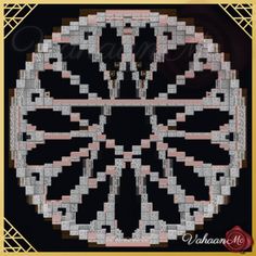 a cross stitch pattern in the shape of a flower