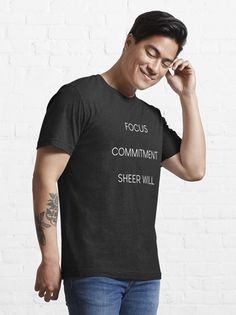 "John Wick - Focus, Commitment, Sheer Will" T-shirt for Sale by Undersom | Redbubble | john wick t-shirts - baba yaga t-shirts - parabellum t-shirts Beach Please, Jack Sparrow, Pirates Of The Caribbean, Amelie, Johnny Depp, Marshmallows, Comfy Tees, Fashion Essentials, Funny T