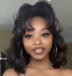 Curly Short Silk Press, Blowout Short Hairstyles, Zaria Peterson Hairstyles, Black Woman Wolfcut, Mid Length Hair Styles Black Women, Short Layered Hair Hairstyles, Baddie Hairstyles For Short Hair With Bangs, Short Hairstyles With Bangs Black Women, Straighten Hair Black Women