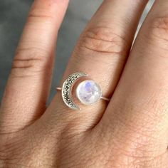 FREE Shipping Worldwide: Stay wild, Moon child! This one is for the free spirits, drifters, and celestial beings out there. This adjustable moon ring features Moonstone and 925 sterling silver, and is sure to grab attention wherever you go! Why shop with us? ✓ Over 40,000+ Happy customers! ✓ 30 Day money back guarantee ✓ Tracking number for every order ✓ Encrypted SSL for 100% protection ✓ Real people on our support team + We proudly offer a 100% satisfaction guarantee. We want to provide you wi Spiritual Sterling Silver Rings With Moon Charm, Magical Sterling Silver Moon Phase Jewelry, Silver Moon Shaped Celestial Crystal Ring, Silver Moon Phase Crystal Ring, Spiritual Moonstone Ring With Sun And Moon Design, Celestial Moon Phase Crystal Ring, Celestial Crystal Ring With Moon Phase, Magical Moon Shaped Ring With Moon Phase Detail, Magical Moon Shaped Ring With Moon Phase