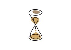 an hourglass is shown with two circles around it