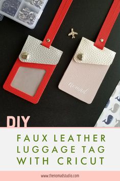 the diy faux leather luggage tag with cricut is easy and fun to make