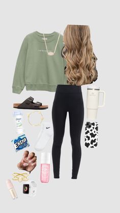 #lazydayoutfitinspo Out Fits For School Teens, Cute School Outfits Leggings, Cute Outfits For School Lululemon, Clothes Teen Girl Cute Outfits, Cute Teen Girl School Outfits, Collage Girl Outfits, Ofits Idea, Outfit Inspo Athletic, Spring Outfits For Teens