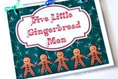 a card with five little gingerbread men on it and the words, five little gingerbread man