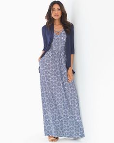 Soma Cross Front Maxi Dress Tile Medallion Carrie Bradshaw Outfits, Carrie Bradshaw Style, Floral Dress Outfits, Church Outfit, Maxi Skirt Dress, The Vanishing, Floral Dresses Long, Church Outfits, Maxi Dress Blue