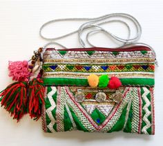 ☆ Ethnic Bag, Boho Bags, Straw Bags, Boho Bag, Gucci Handbags, Neon Colors, Bohemian Chic