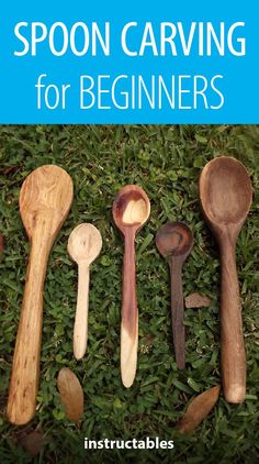 spoon carving for beginners is shown in the grass