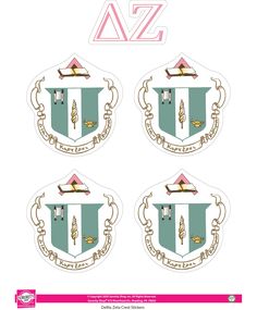 Delta Zeta Crest Sticker Sheet Sticker Letters, Sigma Tau Gamma, Delta Zeta Sorority, Rush Week, Sorority Letters, Kappa Alpha Psi, Omega Psi Phi, Stick Photo, Greek Sorority