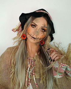 Untitled Scary Scarecrow Makeup Women, Creepy Scarecrow Costume, Scary Scarecrow Makeup, Halloween Makeup Scarecrow, Scarecrow Halloween Makeup, Scary Scarecrow, Scarecrow Makeup, Scarecrow Halloween, Scarecrow Costume