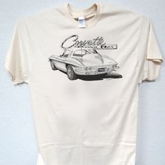 New Without Tags Mens Ivory Tee Classic White Shirt With Graphic Print, Star Wars Inspired, Chevrolet Corvette, Pencil Art, Vintage Look, Vintage Looks, Cool T Shirts, Mint Condition, Custom Made