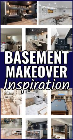 the basement makeover inspiration is featured in this article