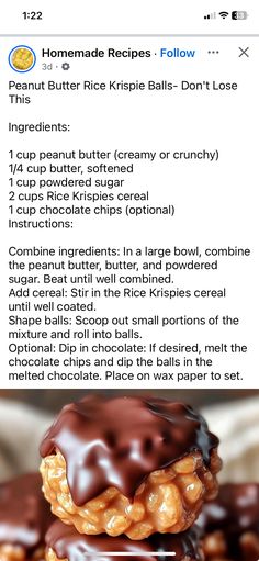 Peanut Butter Rice Krispie Balls, Rice Krispie Balls, Rice Crispie, Rice Krispie Cereal, Butter Balls, Butter Rice, Peanut Butter Bars, Peanut Butter Balls, Rice Krispie