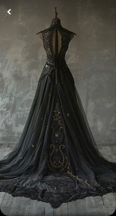 Fantasy Fits, Goddess Outfit, Black Wedding Dress, Fairytale Fashion, Costume Inspo, Dark Wedding, Night Court, Fantasy Dresses