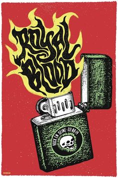 a poster with a lighter and skull on it